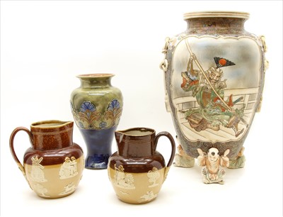 Lot 251 - A large 20th century Japanese Satsuma pottery vase