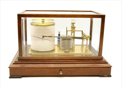 Lot 625 - An Edwardian oak cased barograph