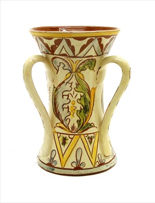 Lot 166 - A red clay pottery commemorative vase