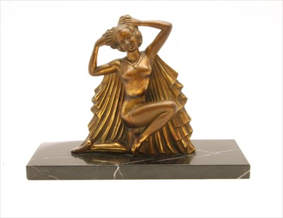 Lot 421 - A Spelter figure of a kneeling lady