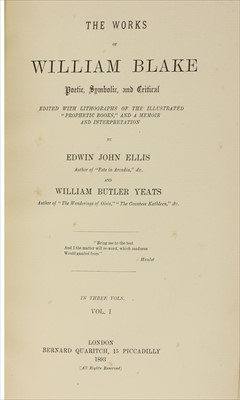 Lot 258 - Yeats, William Butler; & Edwin John Ellis: The Works of William Blake.
