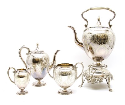 Lot 259 - A Jason Dixon & Sons silver plated tea set