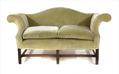 Lot 415 - A George III and later camel back two-seater sofa