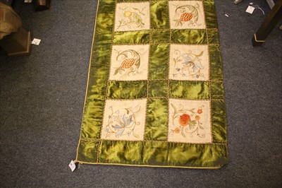Lot 65 - An Arts & Crafts embroidered and velvet bedspread