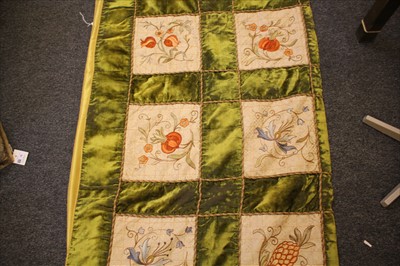 Lot 65 - An Arts & Crafts embroidered and velvet bedspread