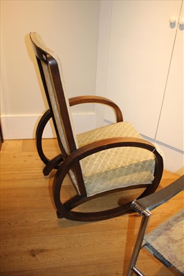 Lot 139 - An Art Deco oak rocking chair
