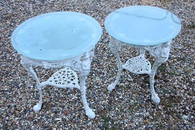 Lot 117 - Two painted iron garden tables