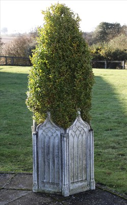 Lot 989 - A pair of composition stone planters