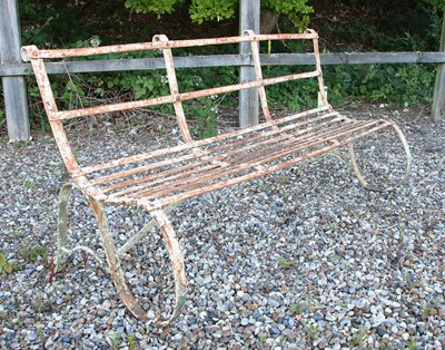 Lot 122 - A painted iron garden seat