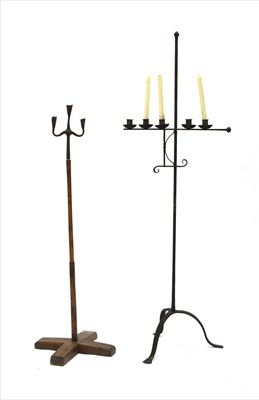 Lot 586A - A wrought iron standing candlestick