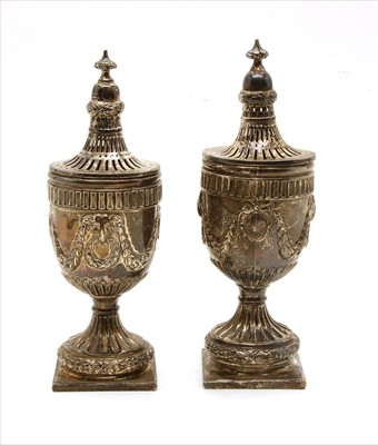 Lot 256 - A pair of similar silver urn sifters