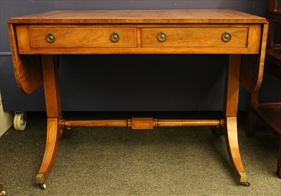 Lot 808 - An inlaid mahogany sofa table