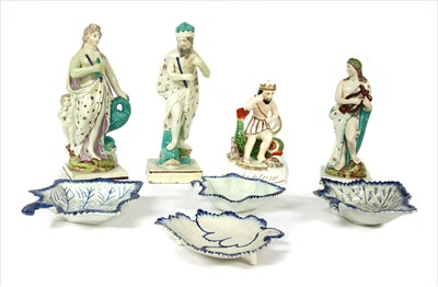 Lot 183 - Four pearlware pickle dishes