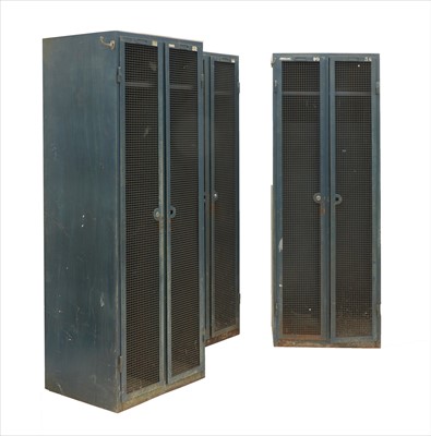 Lot 725 - A set of three metal lockers