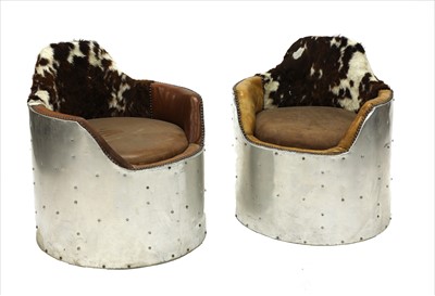 Lot 404 - A pair of aluminium tub chairs
