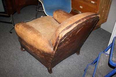 Lot 141 - A French leather club armchair