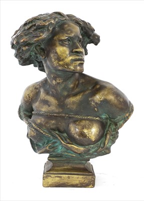 Lot 146 - A painted plaster bust