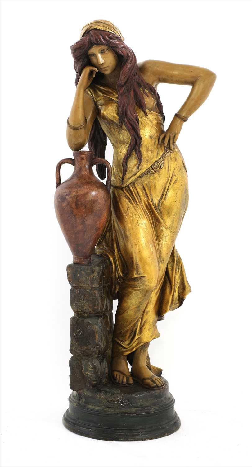 Lot 80 - A Goldscheider painted terracotta figure