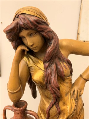 Lot 80 - A Goldscheider painted terracotta figure