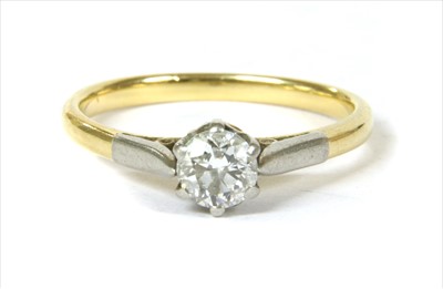 Lot 52 - A gold single stone diamond ring