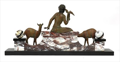 Lot 152 - An Art Deco patinated spelter centrepiece