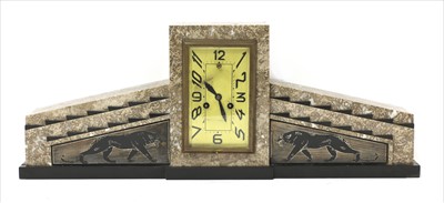 Lot 147 - An Art Deco marble mantel clock