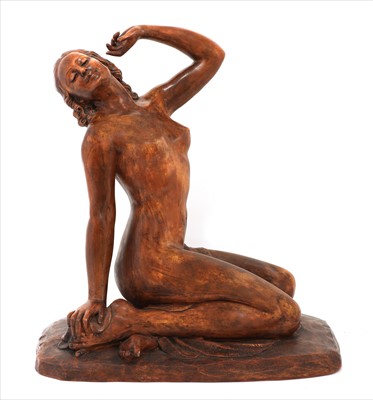 Lot 296 - An Art Deco terracotta of a seated nude