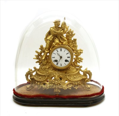 Lot 312 - A 19th century gilt spelter mantel clock