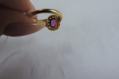 Lot 60 - A late Victorian ruby and diamond cushion-shaped cluster ring