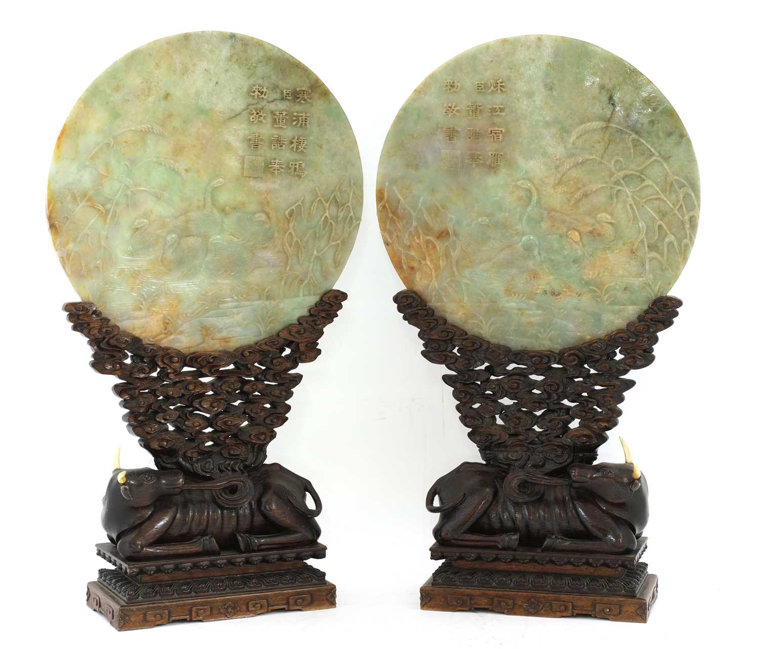 Lot 55 - A pair of Chinese table screens