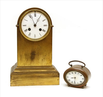 Lot 198 - A 19th century gilt metal cased eight day mantel clock