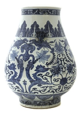 Lot 50 - A large Chinese porcelain blue and white hu vase