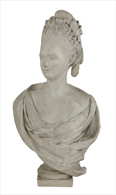 Lot 759 - A plaster bust of a woman