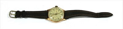 Lot 82 - An gentlemen's 18ct gold Chronograph Suisse mechanical strap watch