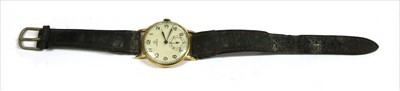 Lot 81 - A gentlemen's gold Omega mechanical strap watch
