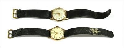 Lot 83 - A 9ct gold Audax Aquaprufe mechanical strap watch