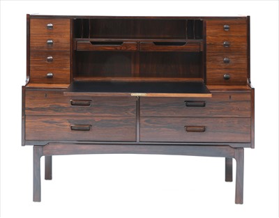 Lot 675 - A Danish rosewood 'Model 69' bureau