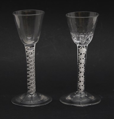 Lot 177 - Two 18th century opaque twist drinking glasses