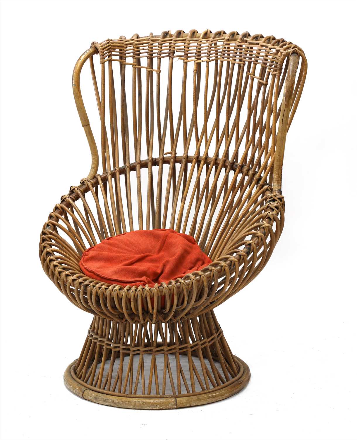 Lot 467 A cane peacock chair,