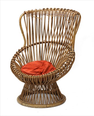 Lot 467 - A cane peacock chair