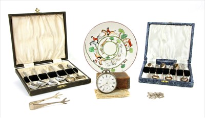 Lot 98 - A sterling silver J.W. Benson open faced fusee verge pocket watch
