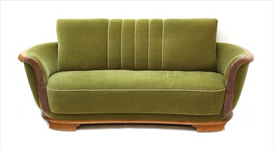 Lot 541 - A Danish green velvet settee