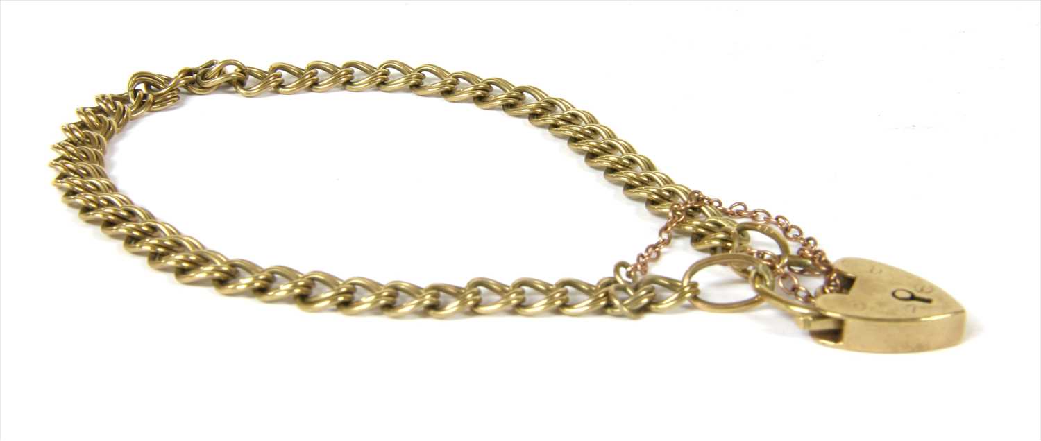 Lot 40 - A 9ct gold double curb link bracelet