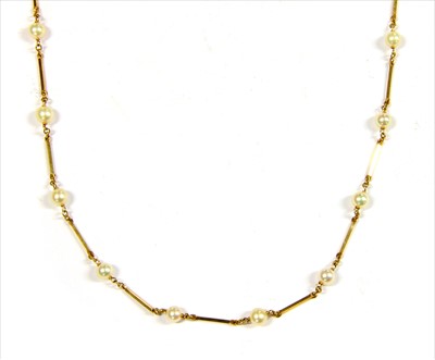Lot 47 - A 9ct gold cultured pearl necklace