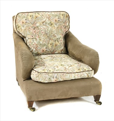 Lot 374 - A Howard type armchair