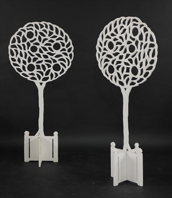Lot 490 - A pair of fret-cut tree sculptures