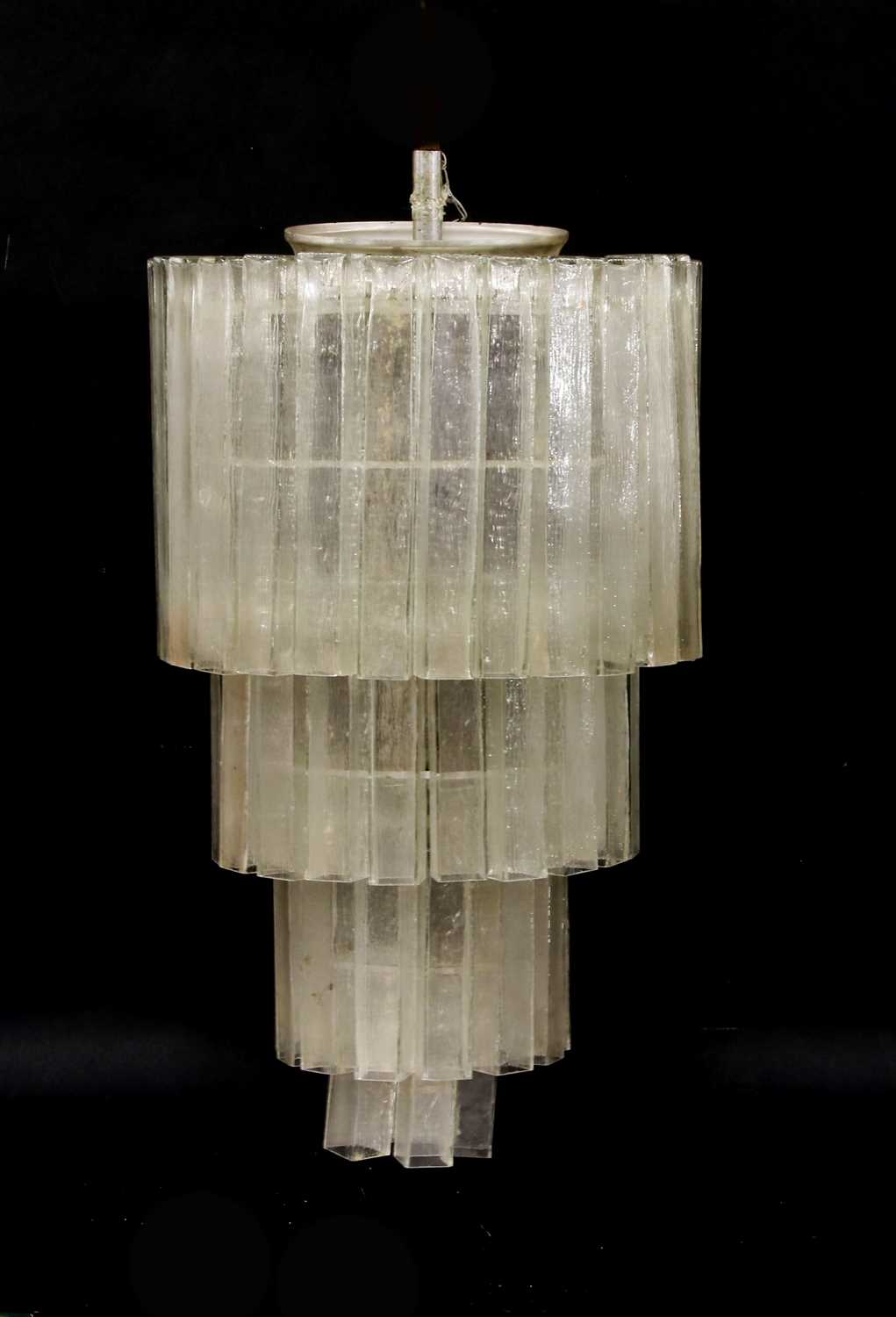 Lot 375 - An Italian glass three-tier chandelier