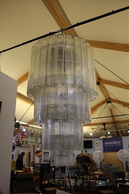 Lot 375 - An Italian glass three-tier chandelier