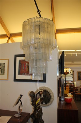 Lot 375 - An Italian glass three-tier chandelier