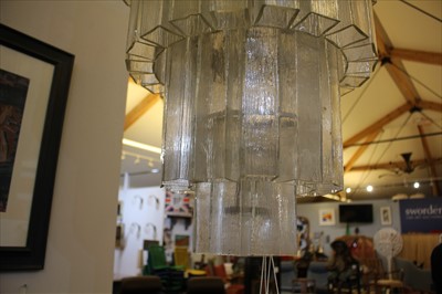 Lot 375 - An Italian glass three-tier chandelier